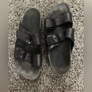 Black two strap Birkenstocks!